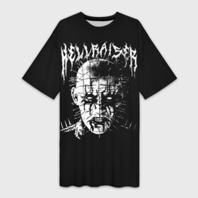 Платье-футболка 3D с принтом Hellraiser в Кировске,  |  | 666 | alien | astral | demon | ghost | halloween | hellraiser | horror | metall | monster | pinhead | астрал | восставший из ада | демон | метал | металл | монстр | пинхед | пинхэд | призрак | ужасы | хоррор | шкатулка