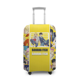 Чехол для чемодана 3D с принтом BANANA FISH в Кировске, 86% полиэфир, 14% спандекс | двустороннее нанесение принта, прорези для ручек и колес | Тематика изображения на принте: banana fish | аниме | банановая рыба | эйджи окумуры | эш линкс
