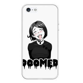 Чехол для iPhone 5/5S матовый с принтом Doomer girl в Кировске, Силикон | Область печати: задняя сторона чехла, без боковых панелей | Тематика изображения на принте: ahegao | boomer | boy | chad | doomer | girl | i know | irony | jacques | post | stonks | zoomer | ахегао | ахэгао | бумер | девушка | думер | жак | зумер | ирония | мем | мемы | парень | пост | постирония | стонкс | тандеркок | фр