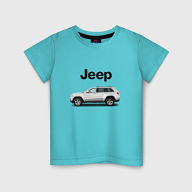 Детская футболка хлопок с принтом Jeep в Кировске, 100% хлопок | круглый вырез горловины, полуприлегающий силуэт, длина до линии бедер | america | avto | car | v8 | машина | скорость