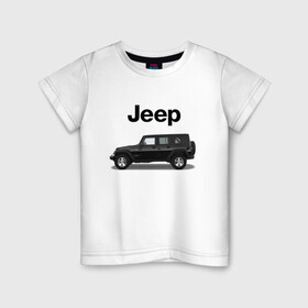 Детская футболка хлопок с принтом Jeep Wrangler в Кировске, 100% хлопок | круглый вырез горловины, полуприлегающий силуэт, длина до линии бедер | america | avto | car | v8 | машина | скорость