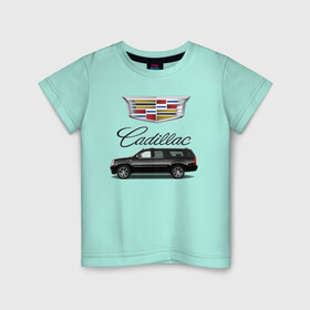 Детская футболка хлопок с принтом Cadillac в Кировске, 100% хлопок | круглый вырез горловины, полуприлегающий силуэт, длина до линии бедер | america | avto | cadillac | car | v8 | машина | скорость