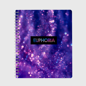 Тетрадь с принтом сериал Euphoria в Кировске, 100% бумага | 48 листов, плотность листов — 60 г/м2, плотность картонной обложки — 250 г/м2. Листы скреплены сбоку удобной пружинной спиралью. Уголки страниц и обложки скругленные. Цвет линий — светло-серый
 | zendaya | зендея | ру беннетт | сериал euphoria | эйфория