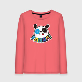 Женский лонгслив хлопок с принтом Панда в Кировске, 100% хлопок |  | crazy panda | panda | безумная панда | безумная пандочка | веселая панда | весёлая пандочка | панда | пандочка