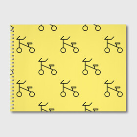 Альбом для рисования с принтом Велосипеды на желтом в Кировске, 100% бумага
 | матовая бумага, плотность 200 мг. | велик | велосипед | велоспрот | желтый | кататься | летний | паттерн | покатушки | спорт | узор