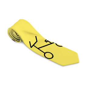 Галстук 3D с принтом Велосипеды на желтом в Кировске, 100% полиэстер | Длина 148 см; Плотность 150-180 г/м2 | Тематика изображения на принте: велик | велосипед | велоспрот | желтый | кататься | летний | паттерн | покатушки | спорт | узор