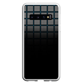 Чехол для Samsung Galaxy S10 с принтом клетка в Кировске, Силикон | Область печати: задняя сторона чехла, без боковых панелей | Тематика изображения на принте: геометрия | клетка | линии | полоски | полосы | ровно | серый | сетка | синий | темный | точки | черный