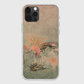 Чехол для iPhone 12 Pro Max с принтом Пейзаж в Кировске, Силикон |  | акварель | дымка | живопись | лодки | пастель | пейзаж