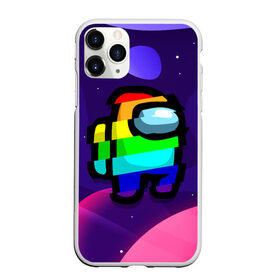 Чехол для iPhone 11 Pro Max матовый с принтом AMONG US - RAINBOW SPACE в Кировске, Силикон |  | Тематика изображения на принте: among | among us | amongus | crewmate | game | games | imposter | impostor | logo | monster | sabotage | shhh | амонг | амонг ас | амонгас | игра | игры | импостер | космос | крюмейт | лого | логотип | логотипы | монстр | саботаж | символ | сим