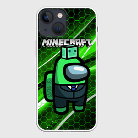 Чехол для iPhone 13 mini с принтом Among Us х Minecraft (Z) в Кировске,  |  | Тематика изображения на принте: among us | among us 2 | amongus | impostor | innersloth | medbay | minecraft | sus | аманг ас | амонгас | амонгус | импостор | майкрафт | минекрафт | предатель | самозванец | среди нас