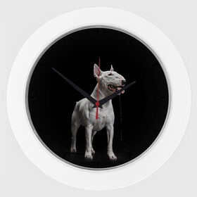 Настенные часы с принтом Bully в Кировске,  |  | bull terrier | dog | ears | eyes | fangs | jaw | muzzle | paws | saliva | tongue | бультерьер | глаза | клыки | лапы | нос | пасть | слюна | собака | уши | язык