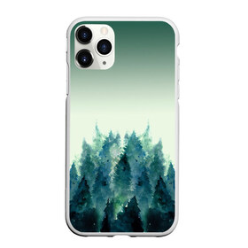 Чехол для iPhone 11 Pro матовый с принтом акварельный лес градиент в Кировске, Силикон |  | Тематика изображения на принте: акварель | горы | деревья | дымка | ели | лес | нрадиент | олень | отражение | природа | рисунок | силуэты