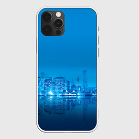 Чехол для iPhone 12 Pro Max с принтом вид на ночной мегаполис в Кировске, Силикон |  | Тематика изображения на принте: вид | здания | мегаполис | многоэтажки | ночной город | отражение | смог | туман