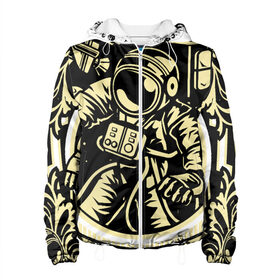 Женская куртка 3D с принтом Космонавт освоение космоса в Кировске, ткань верха — 100% полиэстер, подклад — флис | прямой крой, подол и капюшон оформлены резинкой с фиксаторами, два кармана без застежек по бокам, один большой потайной карман на груди. Карман на груди застегивается на липучку | astronaut | outerspace | астронавт | буквы | в космосе | гитара | дата | космический корабль | космическое пространство | космонавт | космос | скафандр | слова | узоры | фразы | цифры | шаттл