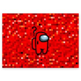Поздравительная открытка с принтом Pixel Among Us в Кировске, 100% бумага | плотность бумаги 280 г/м2, матовая, на обратной стороне линовка и место для марки
 | among us | impostor | mem | pixel | red | амонг ас | вопрос | вопросительный знак | знак вопроса | импостер | импостор | космический | космонавт | мемы | персонажи игр | пиксельный | предатель | пришелец | самозванец