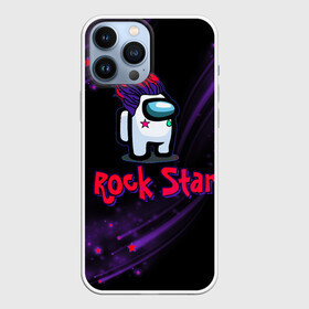 Чехол для iPhone 13 Pro Max с принтом Among Us Rock Star в Кировске,  |  | Тематика изображения на принте: 2021 | among us | impostor | space mafia | sus.puffballs united | амонг ас | амонг единорог | в космосе | гринч | импостор | инопланетяне | инопланетянин | новогодний амонг ас | ракета | с новым годом | самозванец | среди нас