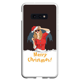 Чехол для Samsung S10E с принтом Merry Christmas в Кировске, Силикон | Область печати: задняя сторона чехла, без боковых панелей | christmas | merry christmas | дед мороз | ёлка | зима | мороз | новый год | подарок | праздник | рождество | с новым годом | санта клаус | снегурочка | снежинки