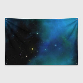 Флаг-баннер с принтом Туманный космос в Кировске, 100% полиэстер | размер 67 х 109 см, плотность ткани — 95 г/м2; по краям флага есть четыре люверса для крепления | арт | звезда | звёзды | космос | небо | ночное небо | ночь | облако | рисунок | сияние | туманность | яркие цвета