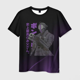 Мужская футболка 3D с принтом Anime | Dad #1 в Кировске, 100% полиэфир | прямой крой, круглый вырез горловины, длина до линии бедер | anime | dad | аниме | анимешникам | анимэ | иероглиф | китай | мультики | неоновые лучи | папа | прикольная | робот | фиолетовый | чёрная футболка | япония