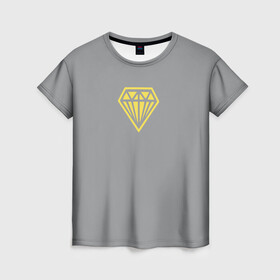 Женская футболка 3D с принтом Бриллиант pantone 2021 в Кировске, 100% полиэфир ( синтетическое хлопкоподобное полотно) | прямой крой, круглый вырез горловины, длина до линии бедер | блеск | бриллиант | кристалл | минимализм | роскошь