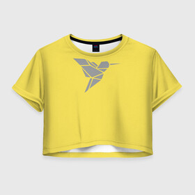 Женская футболка Crop-top 3D с принтом Колибри pantone 2021 в Кировске, 100% полиэстер | круглая горловина, длина футболки до линии талии, рукава с отворотами | illuminating | pantone | ultimate grey | колибри | птицы