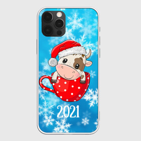 Чехол для iPhone 12 Pro Max с принтом Милый бычок в кофе в Кировске, Силикон |  | 2021 | 7 января | bull | newyear | santa | бык | быки | бычок | год быка | дед мороз | корова | новогодние каникулы | новогодние праздники | новый 2021 | новый год | новый год 2021 | рождество | сани | санта | санта клаус