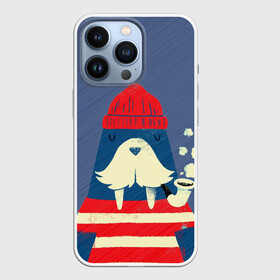 Чехол для iPhone 13 Pro с принтом Морж в Кировске,  |  | Тематика изображения на принте: животные | морж | моряк | рыбак | рыбалка
