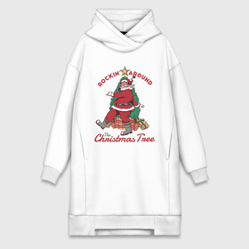 Платье-худи хлопок с принтом Rockin Santa в Кировске,  |  | art | christmas | gifts | holiday | new year | santa | santa claus | star | tree | арт | елка | звезда | новый год | подарки | праздник | рождество | санта | санта клаус