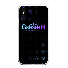 Чехол для iPhone XS Max матовый с принтом GENSHIN IMPACT в Кировске, Силикон | Область печати: задняя сторона чехла, без боковых панелей | genshin impact | анемо | геншин импакт | гео | гидро | игры | крио | пиро | электро