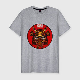 Мужская футболка хлопок Slim с принтом Samurai в Кировске, 92% хлопок, 8% лайкра | приталенный силуэт, круглый вырез ворота, длина до линии бедра, короткий рукав | art | japan | pop art | samurai | yakudza | арт | поп арт | самурай | якудза | япония | японский стиль