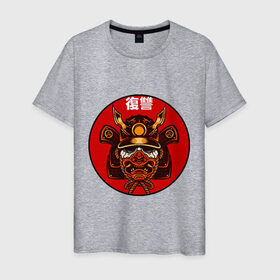 Мужская футболка хлопок с принтом Samurai в Кировске, 100% хлопок | прямой крой, круглый вырез горловины, длина до линии бедер, слегка спущенное плечо. | art | japan | pop art | samurai | yakudza | арт | поп арт | самурай | якудза | япония | японский стиль