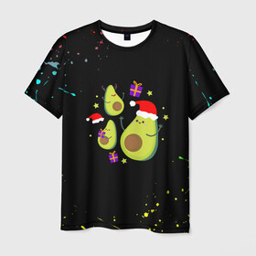 Мужская футболка 3D с принтом Новогодние Авокадо в Кировске, 100% полиэфир | прямой крой, круглый вырез горловины, длина до линии бедер | авокадо | веган | еда блогеров | мемы | минимализм | прикольные картинки | прикольные надписи | растение | смешное авокадо | фрукт