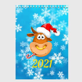 Скетчбук с принтом Год быка 2021 в Кировске, 100% бумага
 | 48 листов, плотность листов — 100 г/м2, плотность картонной обложки — 250 г/м2. Листы скреплены сверху удобной пружинной спиралью | 2021 | 7 января | bull | newyear | santa | бык | быки | бычок | год быка | дед мороз | корова | новогодние каникулы | новогодние праздники | новый 2021 | новый год | новый год 2021 | рождество | сани | санта | санта клаус