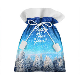 Подарочный 3D мешок с принтом Happy New Year в Кировске, 100% полиэстер | Размер: 29*39 см | Тематика изображения на принте: 2020 | 2021 | happy | new year | быка | гирлянда | дед мороз | елка | зеленый | игрушка | клаус | конфеты | нг | новый год | носок | перчатка | подарок | полосы | рождество | с | санта | сладости | снег | снеговик