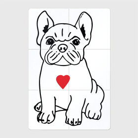 Магнитный плакат 2Х3 с принтом Французский бульдог в Кировске, Полимерный материал с магнитным слоем | 6 деталей размером 9*9 см | Тематика изображения на принте: bulldog | dog | бульдожка | домашний питомец | дрессировщик | друг человека | кинолог | любитель собак | люблю | любовь | питомник | сердце | слюни | собака | собаковод | собачка | собачник