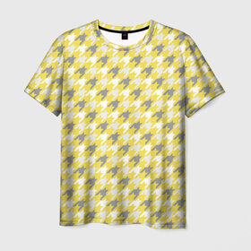 Мужская футболка 3D с принтом Ultimate Houndstooth в Кировске, 100% полиэфир | прямой крой, круглый вырез горловины, длина до линии бедер | 2021 | винтаж | гусиная лапка | орнамент | собачий клык | узор | цвет года