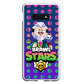 Чехол для Samsung S10E с принтом Brawl Stars Byron в Кировске, Силикон | Область печати: задняя сторона чехла, без боковых панелей | Тематика изображения на принте: 2020 | 2021 | brawl | byron | edgar | leon | new | snow | stars | winter | year | байрон | бравл | браво | год | зима | леон | лион | новые | новый | персонаж | персонажи | снег | страс | эдгар