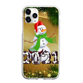 Чехол для iPhone 11 Pro Max матовый с принтом Новый Год 2021 в Кировске, Силикон |  | Тематика изображения на принте: год быка | ёлка | звёздочки | снеговик