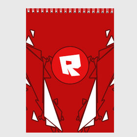 Скетчбук с принтом Roblox Роблокс в Кировске, 100% бумага
 | 48 листов, плотность листов — 100 г/м2, плотность картонной обложки — 250 г/м2. Листы скреплены сверху удобной пружинной спиралью | game | roblox | детский | знак | игра | красный | логотип | роблокс