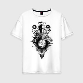 Женская футболка хлопок Oversize с принтом Демиург в Кировске, 100% хлопок | свободный крой, круглый ворот, спущенный рукав, длина до линии бедер
 | демиург | деятель | создатель | творец