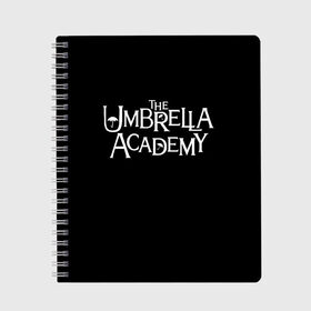 Тетрадь с принтом umbrella academy в Кировске, 100% бумага | 48 листов, плотность листов — 60 г/м2, плотность картонной обложки — 250 г/м2. Листы скреплены сбоку удобной пружинной спиралью. Уголки страниц и обложки скругленные. Цвет линий — светло-серый
 | Тематика изображения на принте: academy | umbrella | umbrella academy | адам годли | академия | академия амбрелла | амбрелла | дэвид кастанеда | колм фиори | кэмерон бриттон | мэри джей блайдж
джон магаро | роберт шиэн | том хоппер | эллиот пейдж