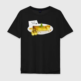 Мужская футболка хлопок Oversize с принтом Золотое блюдо в Кировске, 100% хлопок | свободный крой, круглый ворот, “спинка” длиннее передней части | gold | блюдо | еда | золото | квадрат | не для детей | посыпка | посыпушка | приятного аппетита | ресторан | слиток | тарелка | фалас