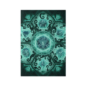 Обложка для паспорта матовая кожа с принтом DnD Dices - Lovecraft в Кировске, натуральная матовая кожа | размер 19,3 х 13,7 см; прозрачные пластиковые крепления | Тематика изображения на принте: dices | dnd | dungeons dragons | lovecraft | днд | игра | кубик | лавкрафт