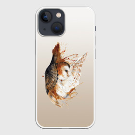Чехол для iPhone 13 mini с принтом летящая сова рисунок в Кировске,  |  | акварель | акварельный | арт | брызги | градиент | животные | звери | краска | крылья | момент | полет | потеки | рисунок | скетч | сова | филин