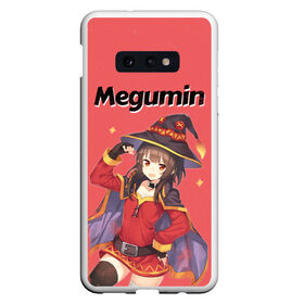 Чехол для Samsung S10E с принтом Megumin в Кировске, Силикон | Область печати: задняя сторона чехла, без боковых панелей | Тематика изображения на принте: aqua | darkness | kazuma | kono subarashii | konosuba | megumin | аква | богиня благословляет этот прекрасный мир | даркнес | даркнесс | казума | коносуба | мегумин | юн юн