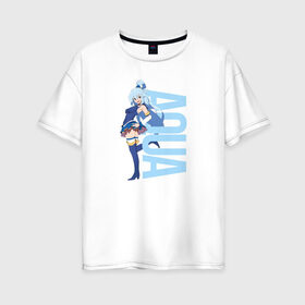 Женская футболка хлопок Oversize с принтом Aqua в Кировске, 100% хлопок | свободный крой, круглый ворот, спущенный рукав, длина до линии бедер
 | 