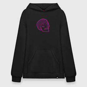 Худи SuperOversize хлопок с принтом Loving Skull в Кировске, 70% хлопок, 30% полиэстер, мягкий начес внутри | карман-кенгуру, эластичная резинка на манжетах и по нижней кромке, двухслойный капюшон
 | 14 february | 14 февраля | bullet with text | day of love | love | valentines day | день влюбленных | день святого валентина | любовь | пуля с надписью | череп