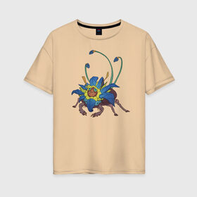Женская футболка хлопок Oversize с принтом Хищное насекомое 2 в Кировске, 100% хлопок | свободный крой, круглый ворот, спущенный рукав, длина до линии бедер
 | 