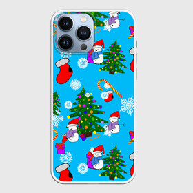 Чехол для iPhone 13 Pro Max с принтом Новый год в Кировске,  |  | happy new year | new ear | pattern | snow | winter | year | год | новогодний паттерн. паттерн | новый | новый год