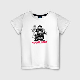 Детская футболка хлопок с принтом Samurai в Кировске, 100% хлопок | круглый вырез горловины, полуприлегающий силуэт, длина до линии бедер | Тематика изображения на принте: cyberpunk 2077 | johnny silverhand | judy | moxes | panam | samurai | джуди | киберпанк 2077 | панам | шельмы